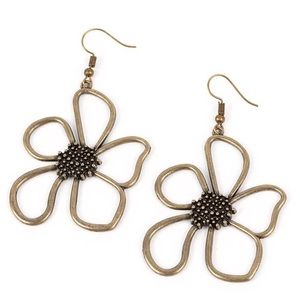 Brass Flower Earrings